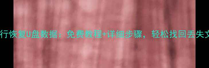 图片 命令行恢复U盘数据：免费教程+详细步骤，轻松找回丢失文件1