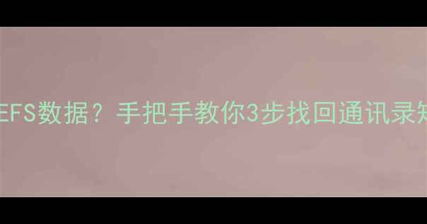 图片 如何恢复安卓EFS数据？手把手教你3步找回通讯录短信加密文件1