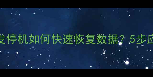 图片 数据中心突发停机如何快速恢复数据？5步应急处理方案