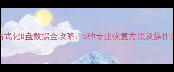 图片 误格式化U盘数据全攻略：5种专业恢复方法及操作指南