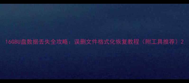 图片 16GBU盘数据丢失全攻略：误删文件格式化恢复教程（附工具推荐）2