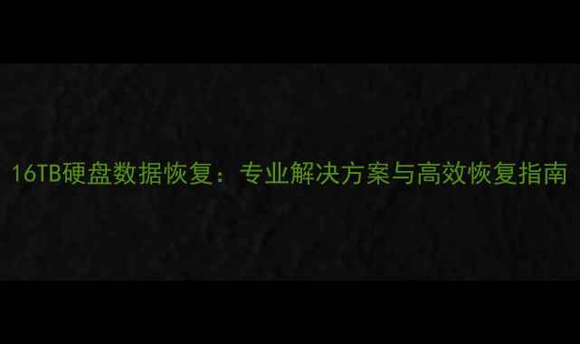 16TB硬盘数据恢复专业解决方案与高效恢复指南