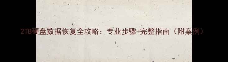 图片 2TB硬盘数据恢复全攻略：专业步骤+完整指南（附案例）