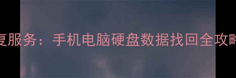 3天免费试用专业数据恢复服务手机电脑硬盘数据找回全攻略含成功率提升技巧