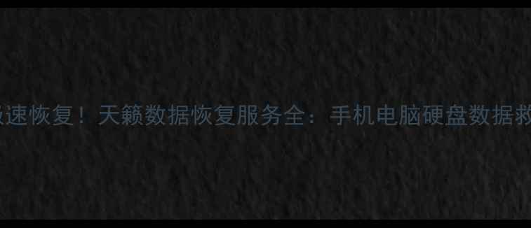 3小时极速恢复天籁数据恢复服务全手机电脑硬盘数据救星指南