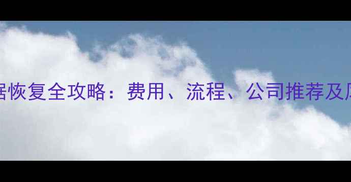 图片 4S店原厂数据恢复全攻略：费用、流程、公司推荐及风险规避指南