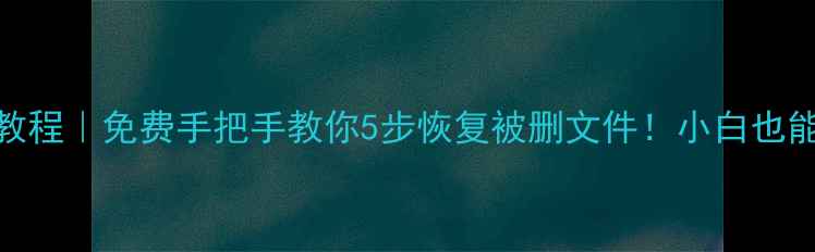 4T硬盘数据恢复教程免费手把手教你5步恢复被删文件小白也能学会的详细指南