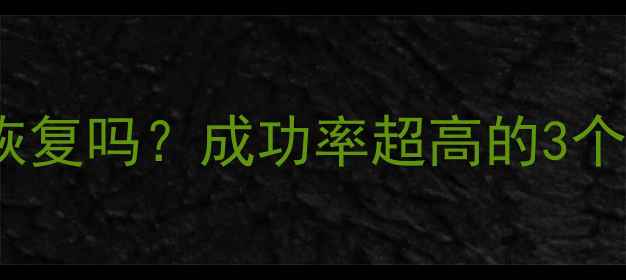 图片 4年前丢失的数据能恢复吗？成功率超高的3个方法（附实操教程）