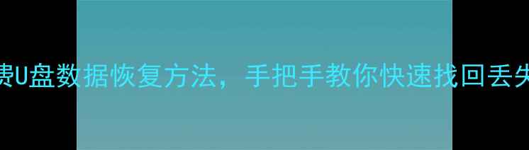 图片 5种免费U盘数据恢复方法，手把手教你快速找回丢失文件1