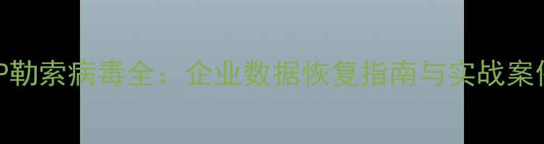 BIP勒索病毒全企业数据恢复指南与实战案例