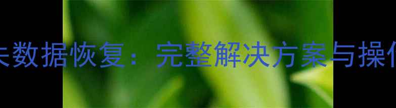图片 Chkdsk后文件丢失数据恢复：完整解决方案与操作指南（最新版）
