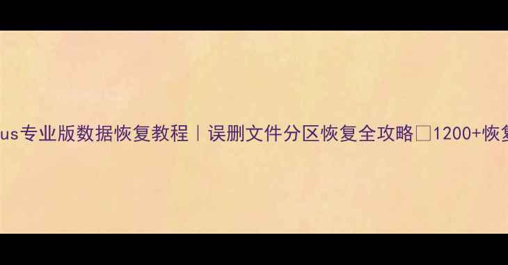 图片 DiskGenius专业版数据恢复教程｜误删文件分区恢复全攻略🔥1200+恢复成功率1