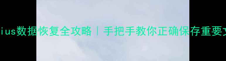 DiskGenius数据恢复全攻略手把手教你正确保存重要文件