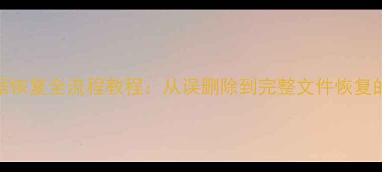 图片 DiskGenius数据恢复全流程教程：从误删除到完整文件恢复的7步操作指南1