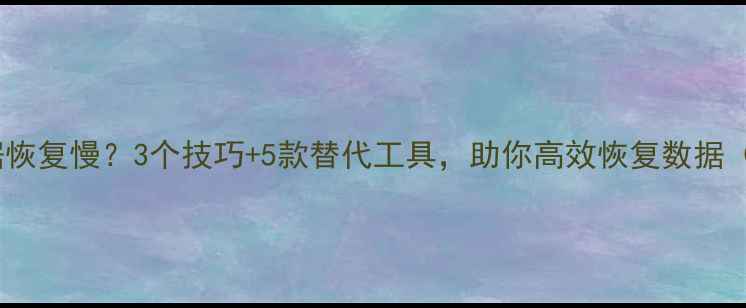 图片 DiskGenius数据恢复慢？3个技巧+5款替代工具，助你高效恢复数据（附实测对比）1