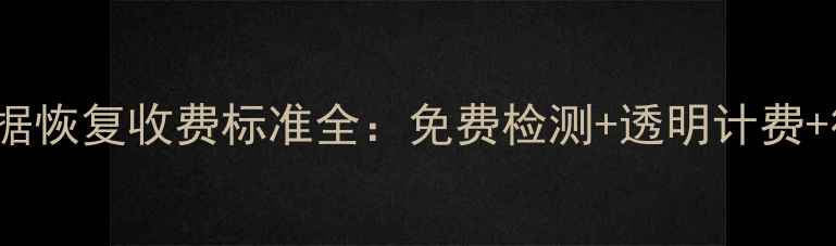 图片 DiskGenius数据恢复收费标准全：免费检测+透明计费+行业对比指南1