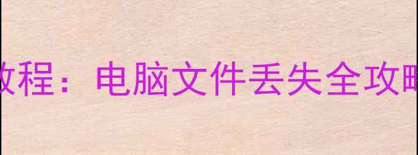 图片 DiskGenius数据恢复教程：电脑文件丢失全攻略（附详细操作步骤）