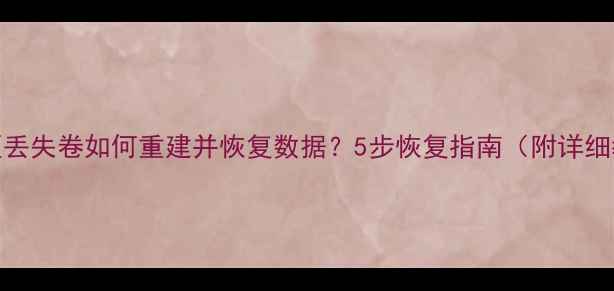 图片 D盘分区丢失卷如何重建并恢复数据？5步恢复指南（附详细教程）1