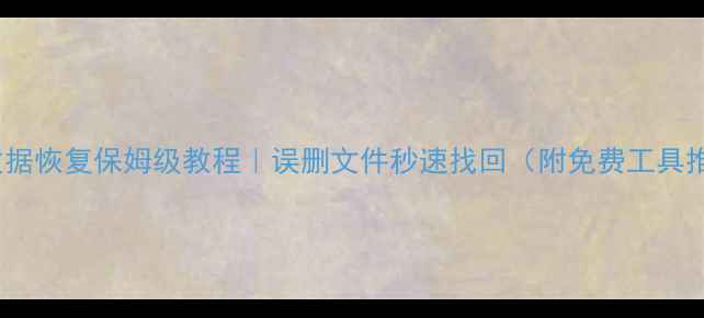 图片 D盘数据恢复保姆级教程｜误删文件秒速找回（附免费工具推荐）