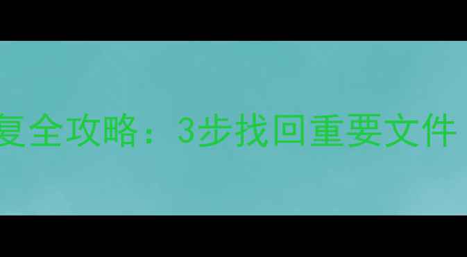 图片 D盘格式化后数据恢复全攻略：3步找回重要文件（附详细操作指南）