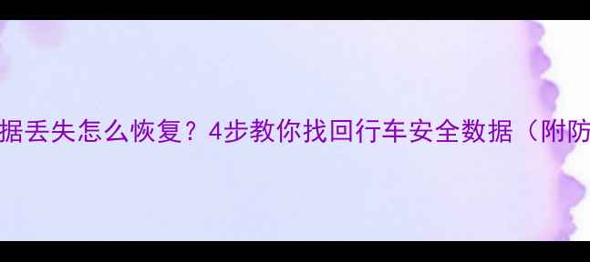 图片 E83气囊数据丢失怎么恢复？4步教你找回行车安全数据（附防丢指南）1