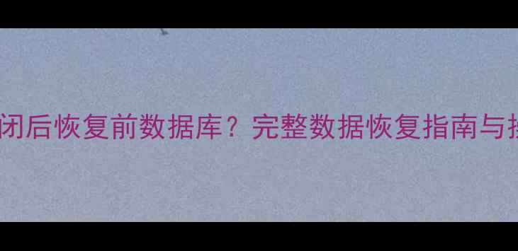 图片 Excel关闭后恢复前数据库？完整数据恢复指南与操作技巧