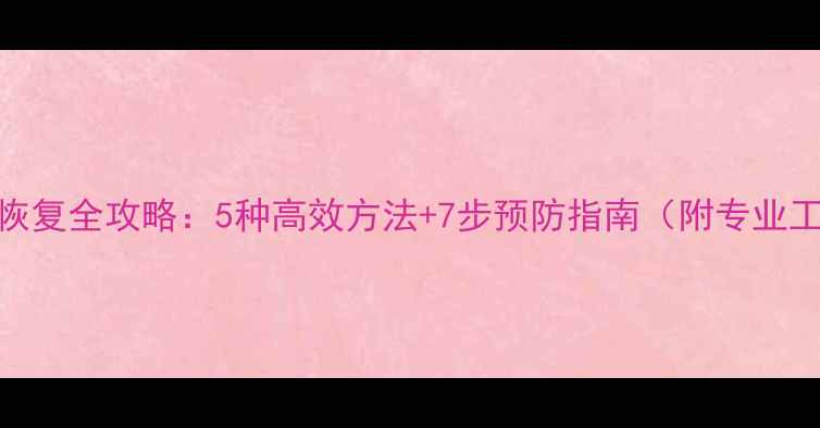 图片 Excel数据恢复全攻略：5种高效方法+7步预防指南（附专业工具推荐）1