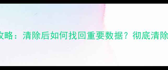 图片 Excel数据恢复全攻略：清除后如何找回重要数据？彻底清除文件还能恢复吗？