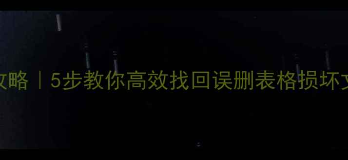 Excel数据恢复全攻略5步教你高效找回误删表格损坏文件corruptExcel