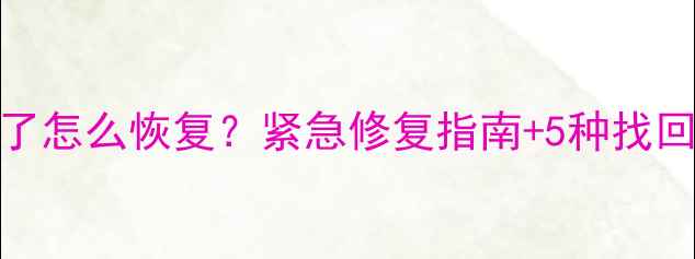图片 Excel数据突然没了怎么恢复？紧急修复指南+5种找回方法（附教程）2