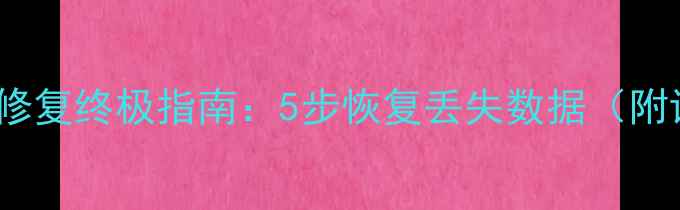 Excel文件修复终极指南5步恢复丢失数据附详细教程