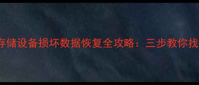 图片 Excel文件存储设备损坏数据恢复全攻略：三步教你找回重要文档