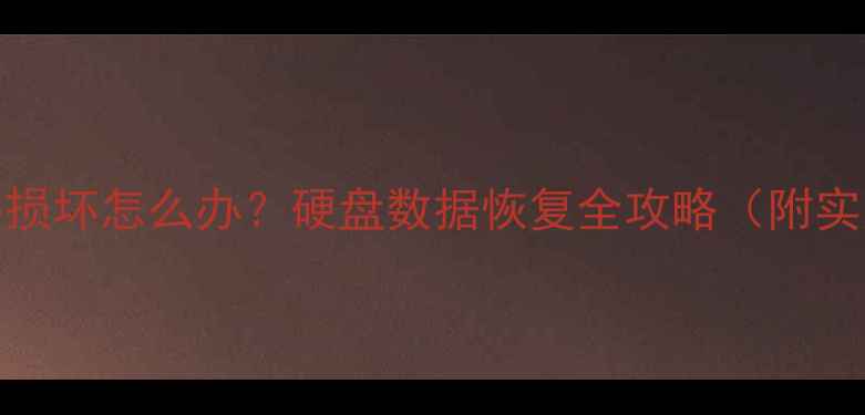 Excel文件损坏怎么办硬盘数据恢复全攻略附实用教程