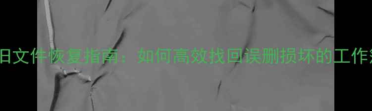 Excel旧文件恢复指南如何高效找回误删损坏的工作簿数据