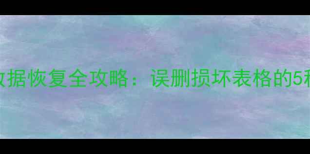 图片 Excel表格文件数据恢复全攻略：误删损坏表格的5种高效修复方法1