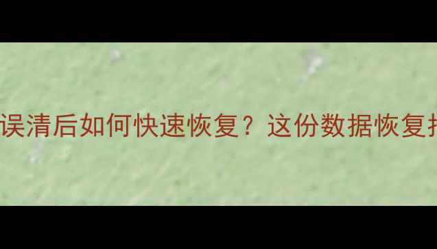 图片 Excel表格误删误清后如何快速恢复？这份数据恢复指南建议收藏！