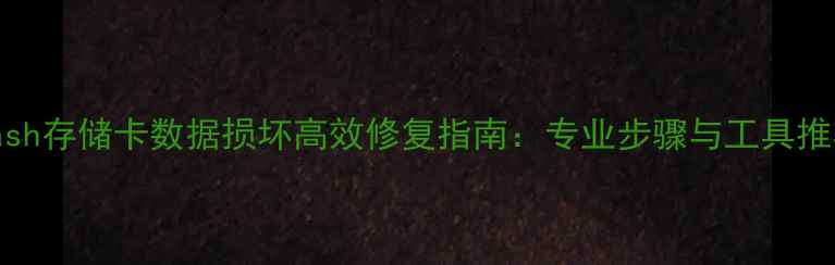 Flash存储卡数据损坏高效修复指南专业步骤与工具推荐