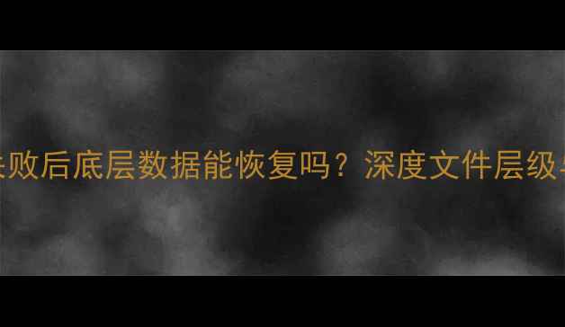 图片 Ghost对拷失败后底层数据能恢复吗？深度文件层级与恢复方案2