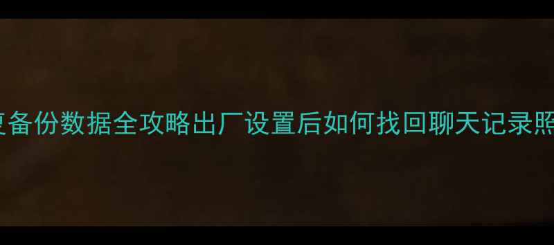 Google账号恢复备份数据全攻略出厂设置后如何找回聊天记录照片应用数据