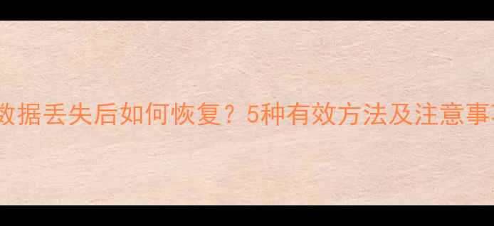 图片 ID数据丢失后如何恢复？5种有效方法及注意事项2