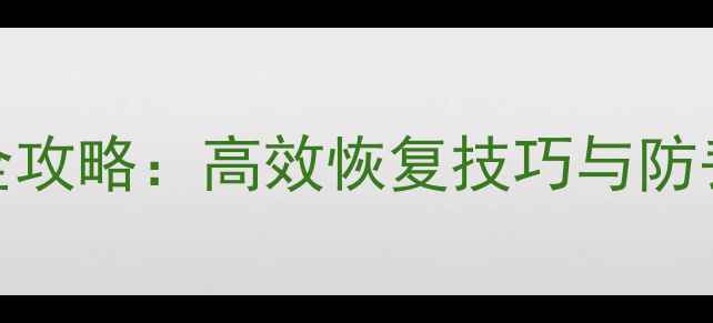 图片 Java数据恢复全攻略：高效恢复技巧与防丢指南（最新）