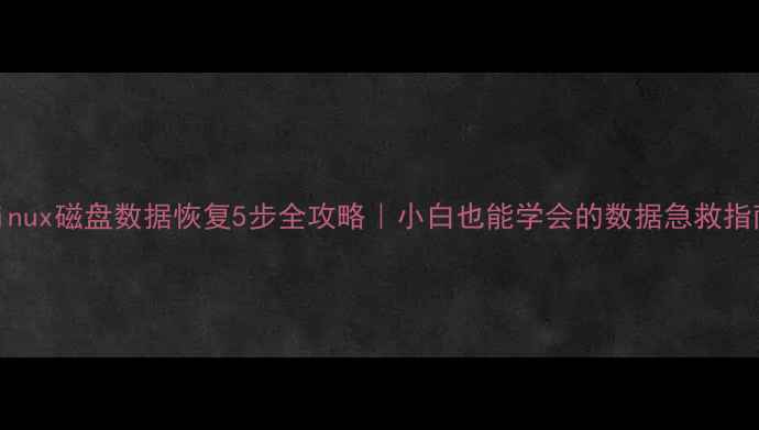 Linux磁盘数据恢复5步全攻略小白也能学会的数据急救指南