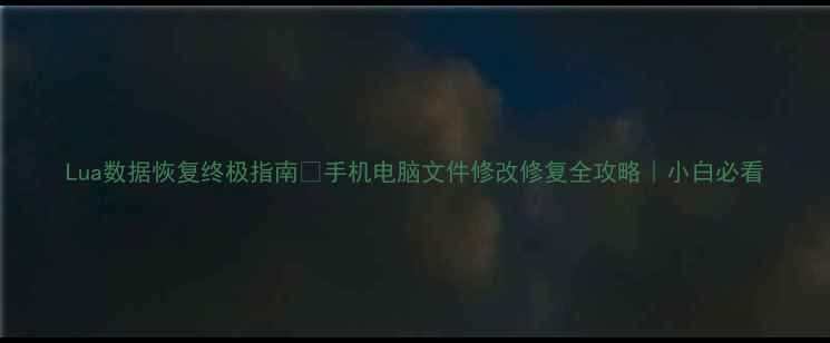 Lua数据恢复终极指南手机电脑文件修改修复全攻略小白必看