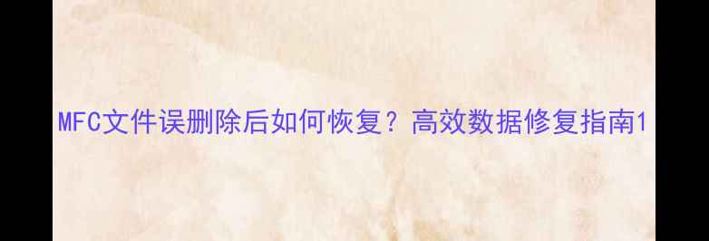 图片 MFC文件误删除后如何恢复？高效数据修复指南1