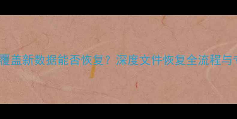 图片 Mac误删除后覆盖新数据能否恢复？深度文件恢复全流程与专业工具推荐