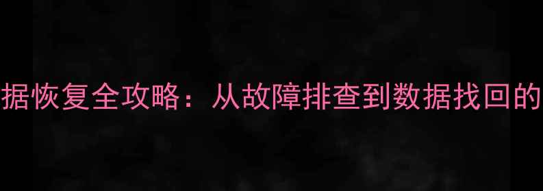 图片 NAS硬盘数据恢复全攻略：从故障排查到数据找回的完整指南1