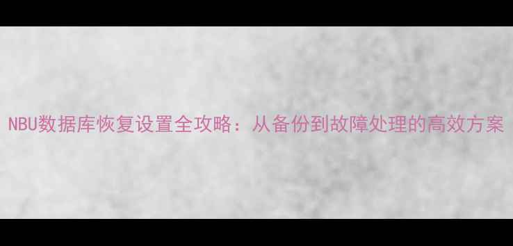 图片 NBU数据库恢复设置全攻略：从备份到故障处理的高效方案