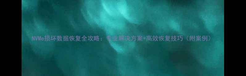 NVMe损坏数据恢复全攻略专业解决方案高效恢复技巧附案例