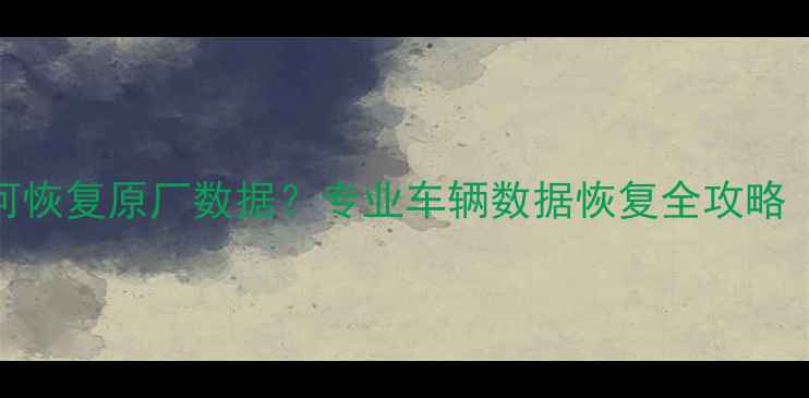 OBD升级后如何恢复原厂数据专业车辆数据恢复全攻略最新指南