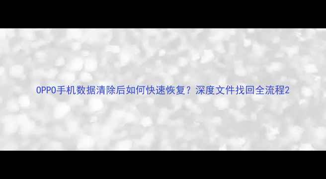 图片 OPPO手机数据清除后如何快速恢复？深度文件找回全流程2